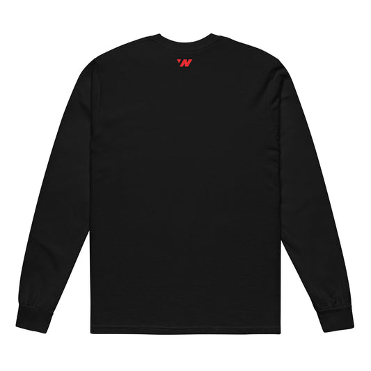 PROMOTE HOMOSEXUALITY EMBROIDERED LONG-SLEEVE T-SHIRT IN BLACK/RED