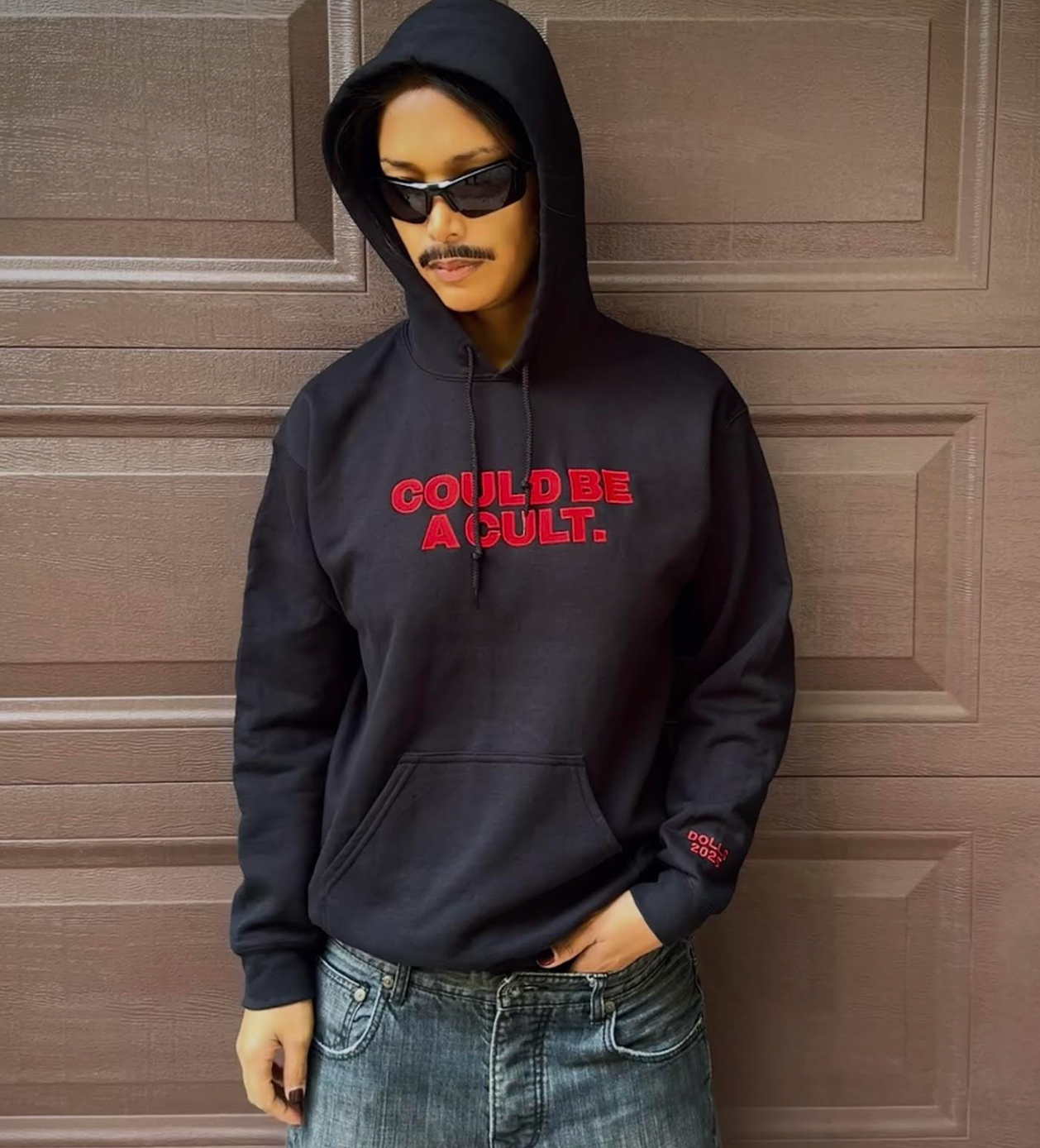 X DOLLS: COULD BE A CULT HOODIE IN BLACK