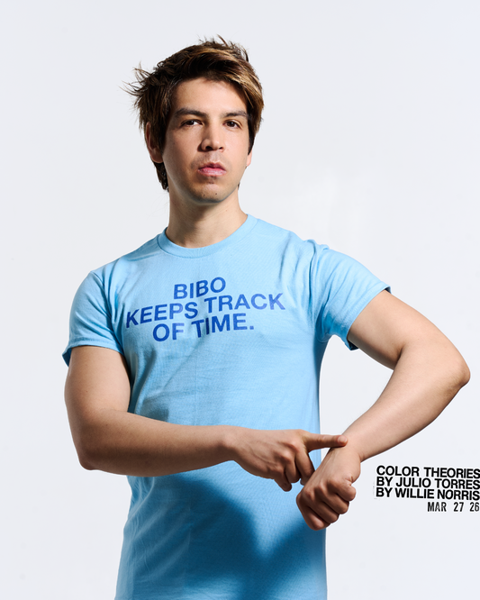 'BIBO KEEPS TRACK OF TIME' T-SHIRT
